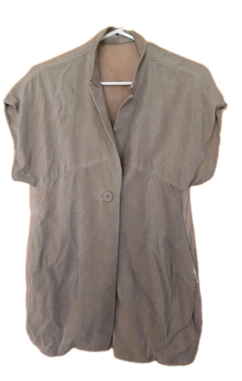OBA ASIA BROWN Silk Jacket XS WOMEN SHORT SLEEVE FITTED